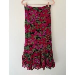 VTG 90s Sarah Arizona Reversible Rayon Maxi Skirt Small Whimsigoth Fairy Boho